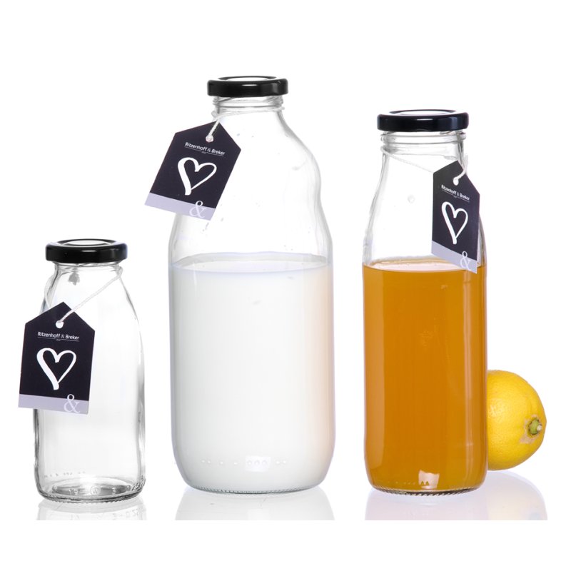 Ritzenhoff & Breker bouteille à lait MARA, 1,0 litre, couvercle à vis, 6 pièces